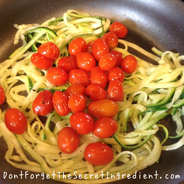 zoodles and tomatoes
